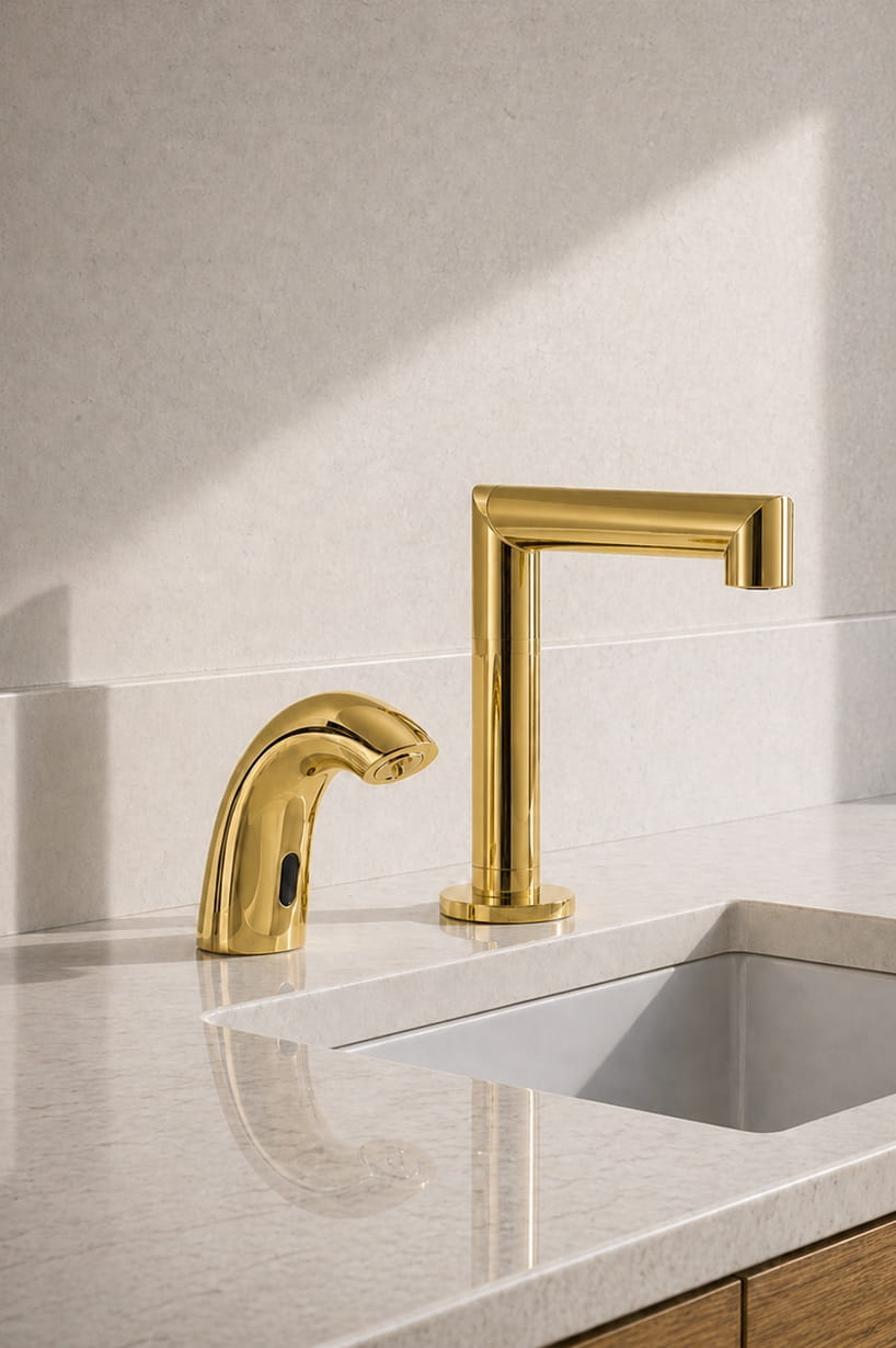 Fontana Touchless commercial-grade bathroom fixtures with elevated design and ToF IR sensor technology